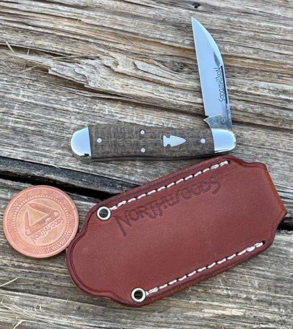 NORTHWOODS KNIVES ** TAN BURLAP MICARTA FAYETTE JACK GEC MADE NORTHWOODS KNIVES ** TAN BURLAP MICARTA FAYETTE JACK GEC MADE