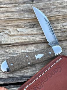 NORTHWOODS KNIVES ** TAN BURLAP MICARTA FAYETTE JACK GEC MADE