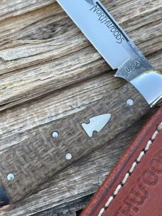 NORTHWOODS KNIVES ** TAN BURLAP MICARTA FAYETTE JACK GEC MADE