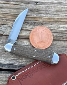 NORTHWOODS KNIVES ** TAN BURLAP MICARTA FAYETTE JACK GEC MADE