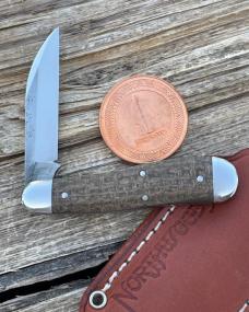 NORTHWOODS KNIVES ** TAN BURLAP MICARTA FAYETTE JACK GEC MADE