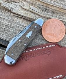 NORTHWOODS KNIVES ** TAN BURLAP MICARTA FAYETTE JACK GEC MADE