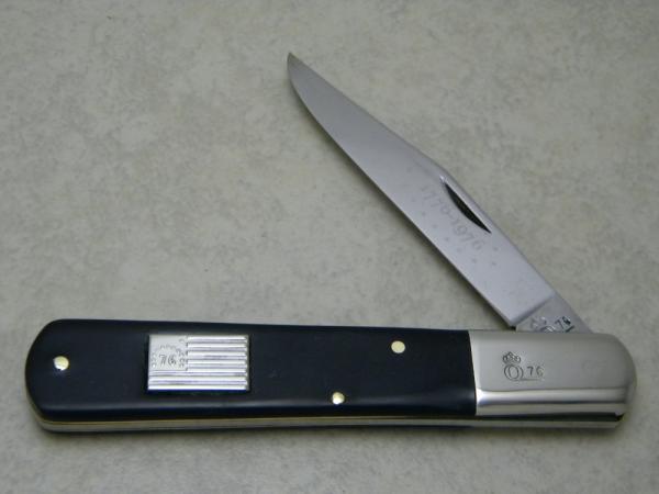 Queen USA Q76 Slick Black LTD ED USA Bicentennial Daddy Barlow Knife c.1976 Queen USA Q76 Slick Black LTD ED USA Bicentennial Daddy Barlow Knife c.1976