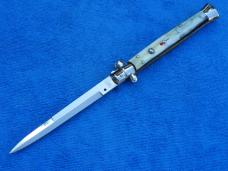  New 13"Renzo Beltrame Italian Stiletto Genuine Brazilian Horn Handles- SS Bayonet Blade