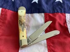 Case xx 1992 Trapper (MDL# 5254) Knife with Nice Stag Handles -NOS and M/NM