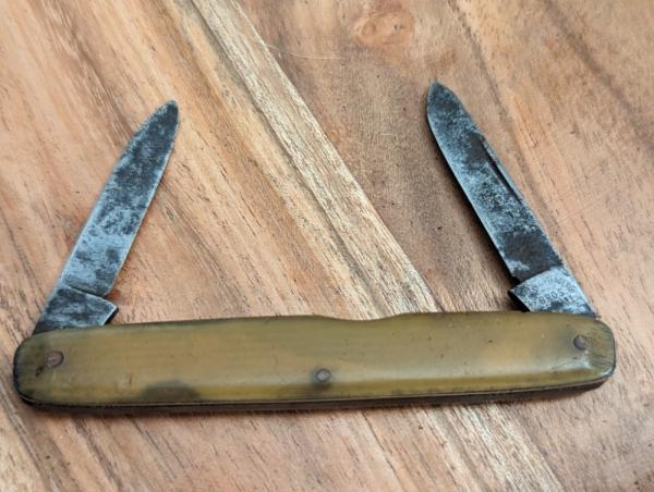 Rare Schmachtenberg Yellow Handle 2 Blade Pen Knife 