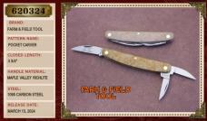 GEC Farm & Field #620324 Pocket Carver With Maple Valley Richlite Handles - Brand New In Tube