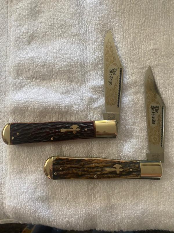 Hatfield and McCoy battle axe knife set 