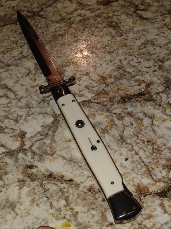 Frank B. 11" Imitation Ivory swinguard. 
