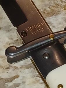 Frank B. 11" Imitation Ivory swinguard. 