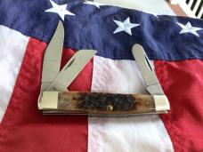 Case xx 1987 Large 4” Stockman (6392) With Brown Bone Handles -Great user knife...