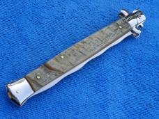  New 13"  Italian Stiletto Genuine Ram Horn Handles- SS Kriss grind Blade