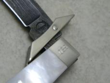 Remington Bullet USA 2007 Pearl Damascus R1374-D The Renegade Swing Guard Lockback Knife in Box