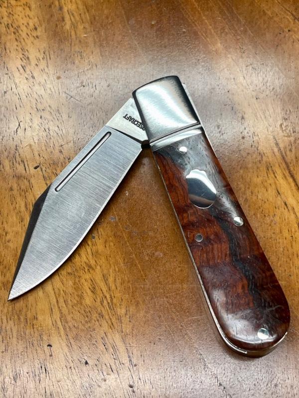 Rosecraft Loosahatchie Jack Knife with Red Sandalwood Covers and Clip Point Blade
