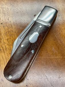 Rosecraft Loosahatchie Jack Knife with Yellow Sandalwood Covers and Clip Point Blade
