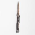 AK-47 with Damascus regular blade switchblade with buffalo horn handles