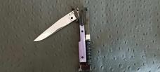 AK-47 with regular blade switchblade with with purple color camel bone handles
