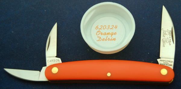 GEC Farm & Field #620324 Pocket Carver With Orange Delrin Handles - Brand New In Tube GEC Farm & Field #620324 Pocket Carver With Orange Delrin Handles - Brand New In Tube