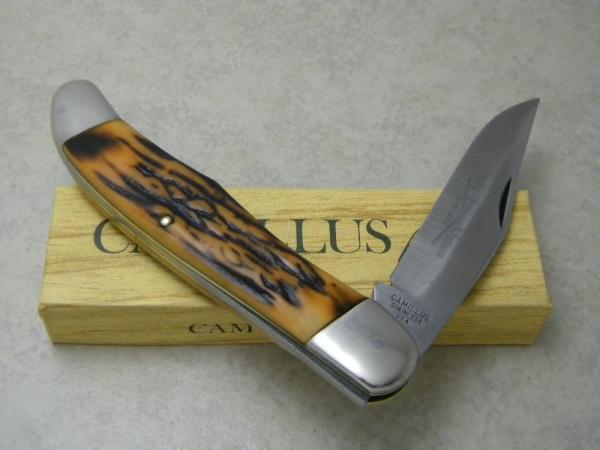 Camillus Stainless USA Sword Brand Imitation Stag #6 Folding Hunter Knife in Box