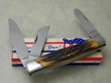 Camillus New York USA Sword Brand 1976 Imitation Stag #89 Large Stockman Knife in Box
