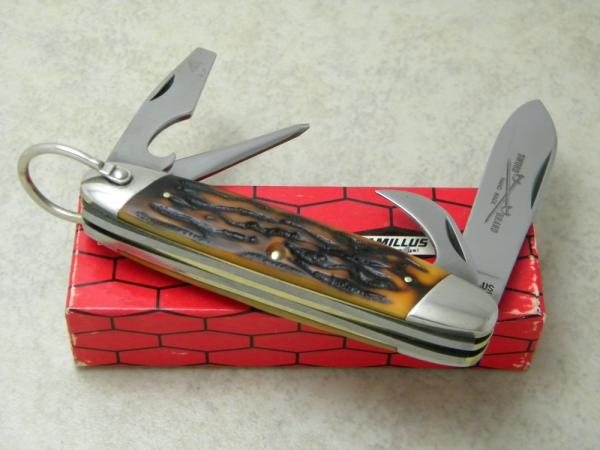 Camillus New York USA Sword Brand Imitation Stag #97 Camp Scout Utility Knife in Box Camillus New York USA Sword Brand Imitation Stag #97 Camp Scout Utility Knife in Box