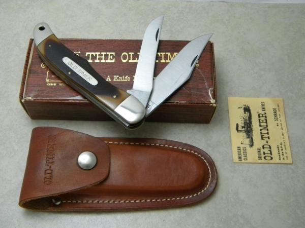 Schrade USA 25OT Delrin 2 Blade Folding Hunter Knife w/Pouch in Box Schrade USA 25OT Delrin 2 Blade Folding Hunter Knife w/Pouch in Box