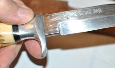 Hoffritz Germany Origina;l Bowie Knife With Leather Sheath 10 1/2" OAL Factory Edge Full Nutted Tang