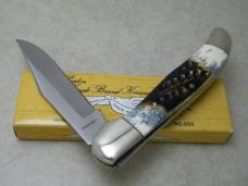 Parker Cut. Co. Surgical Steel Japan Second Cut Stag Folding Hunter Knife in Box