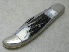 Parker Cut. Co. Surgical Steel Japan Second Cut Stag Folding Hunter Knife in Box