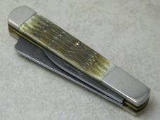 Parker Edwards Alabama, USA Green Bone Damascus One Arm Razor Knife in Box