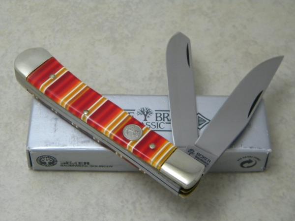 Boker Solingen Germany Tree Brand 2525 Candy Stripe Trapper Knife in Box Boker Solingen Germany Tree Brand 2525 Candy Stripe Trapper Knife in Box