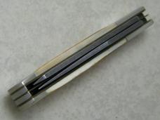 Parker Edwards Jacksonville Alabama Burnt White Bone Damascus Trapper Knife in Box
