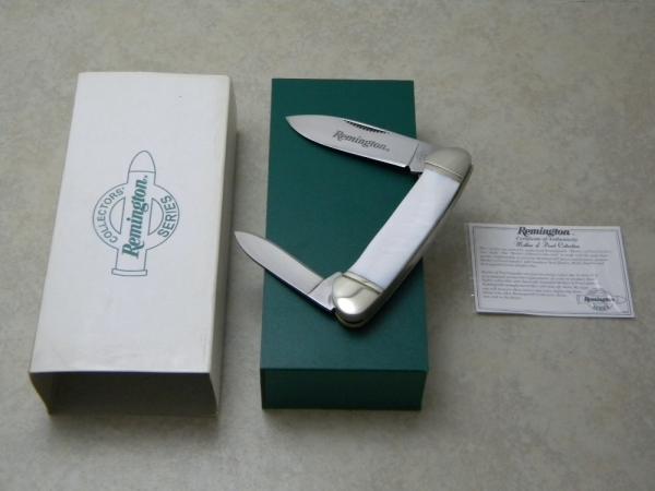 Remington Collectors Series Mother of Pearl Canoe Knife in Box Remington Collectors Series Mother of Pearl Canoe Knife in Box
