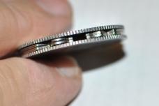 Coin Knife Three Blades 1 1/2" Diameter 38mms Stainless Mint NOS Reeded Edge