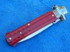 7.5"  Leverlock Stiletto switchblade knife rosewood Handles Dagger Blade