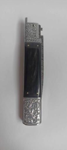  Armenian switch blade engrave with a unique mechanics with Damascus blade 9 inchs
