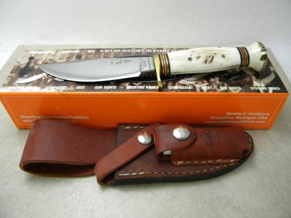 Marbles USA MSA Woodcraft Custom 2003 Stag Fixed Blade Sheath Knife NIB