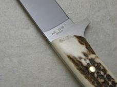 Hen and Rooster Germany Stainless Stag FIxed Blade Knife New in Sheath