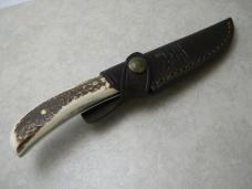 Hen and Rooster Germany Stainless Stag FIxed Blade Knife New in Sheath