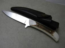Hen and Rooster Germany Stainless Stag FIxed Blade Knife New in Sheath