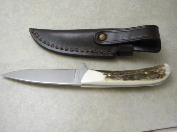 Hen and Rooster Germany Stainless Stag FIxed Blade Knife New in Sheath*