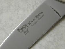 Hen and Rooster Germany Stainless Stag FIxed Blade Knife New in Sheath*