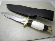 Hen and Rooster Germany Steel Polished Stag FIxed Blade Knife New in Sheath