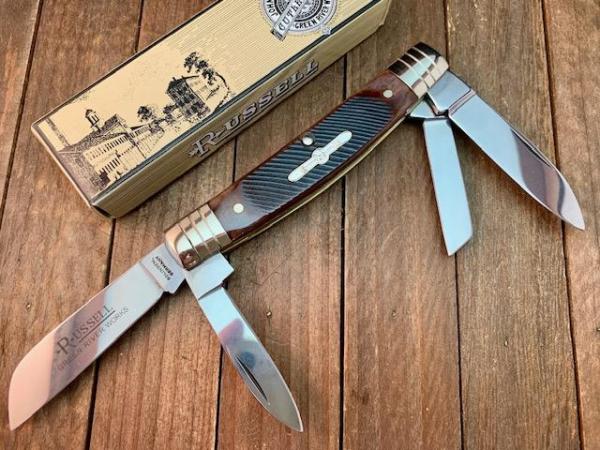 Russell Green River Works by Boker Congress Brown Saw Cut Bone Solingen Germany