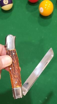 4 3/8" Custom Handmade Bird's Head Bolster Knife, Nice Stag