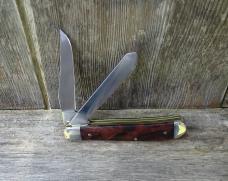Case Mini Trapper Folding Knife 64062 Brown Maple Burl Handle Stainless Steel Blades - New