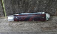 Case Mini Trapper Folding Knife 64062 Brown Maple Burl Handle Stainless Steel Blades - New