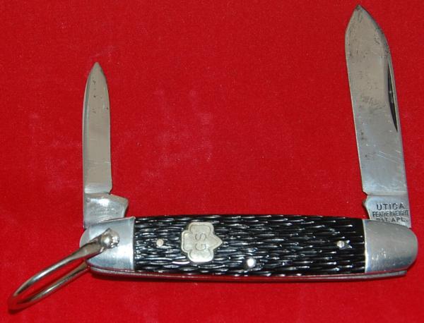 Official GSUSA #11-312 Utica Girl Scout Knife Black 'Plastic' 1956-1971 (186)