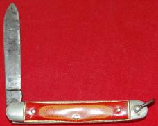 Official GSUSA Utica Girl Scout (Brownie) Knife Non-Locking Red Handles (191)