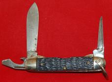 Official BSA #1885 Camillus Cub Scout Knife 3-Blade Blue Synthetic 1955 (169)